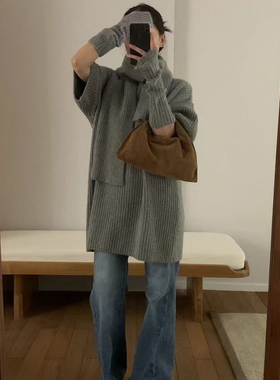 清仓价199元！【YUXI严选】慵懒风氛围宽松保暖毛衣(配围脖手套)