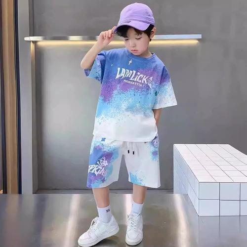 儿童装男童夏装套装2026新款夏季速干衣运动表演男孩足篮球服帅气