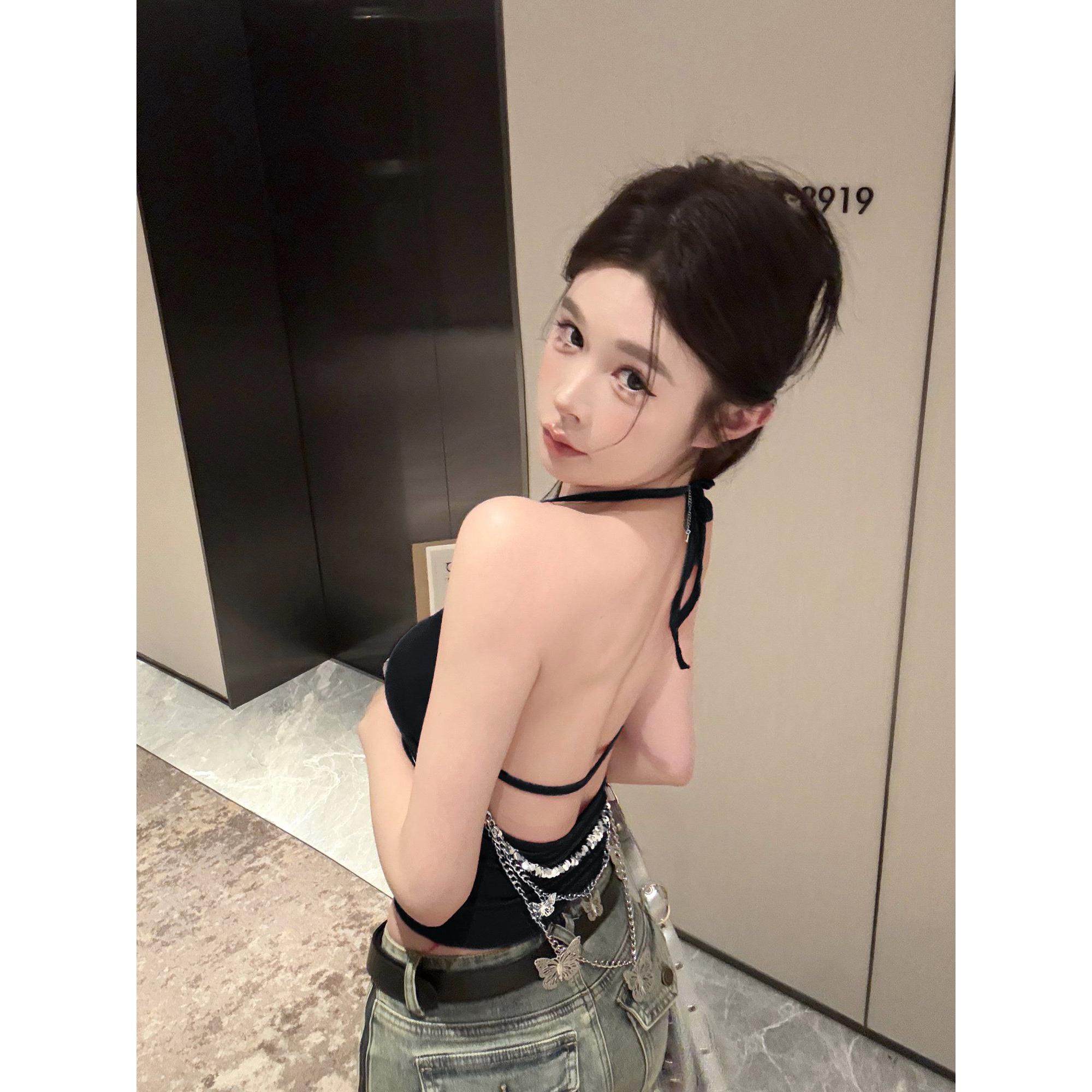 带胸垫露背挂脖吊带背心女夏季泰式甜热辣妹性感抹胸上衣,女装/女士精品,背心吊带,淘宝优惠券,粉丝福利购,淘宝优惠卷