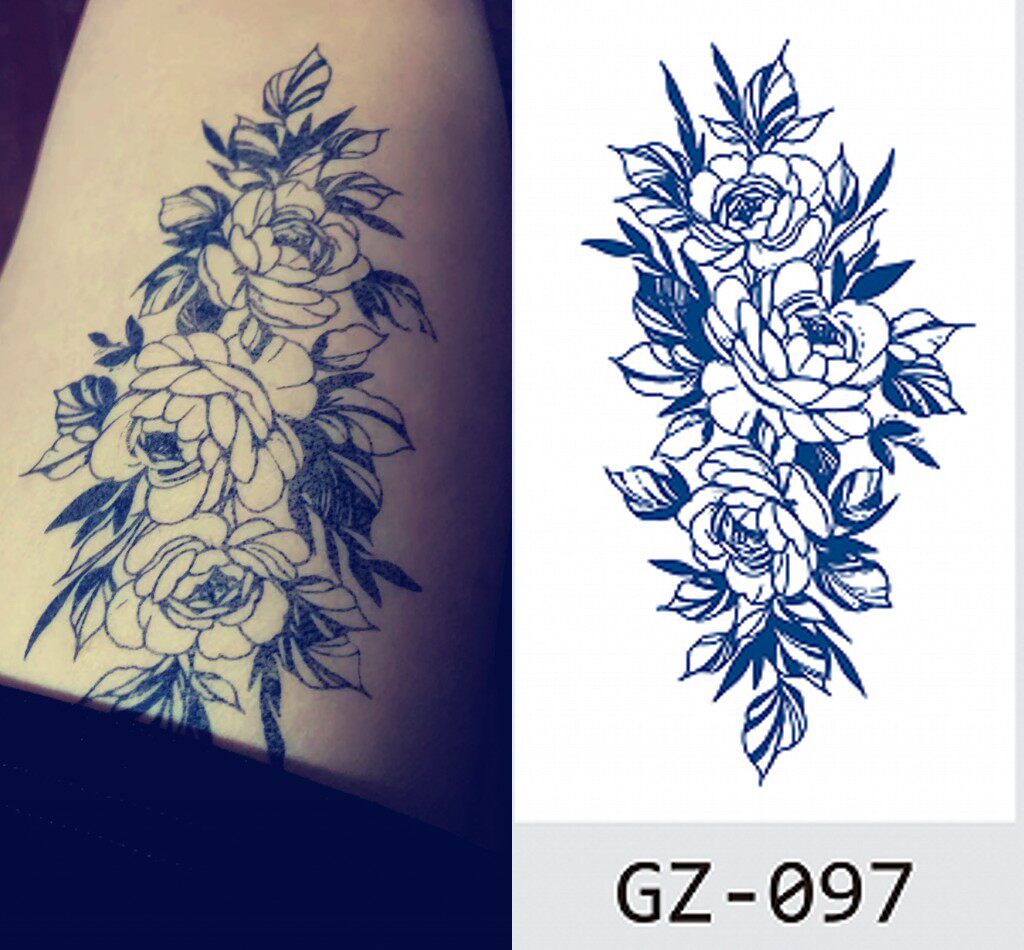 草本纹身贴防水持久仿真男女通用果汁纹身素花刺青目的性感大腿