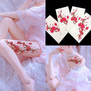 纹身贴防水女持久仿真小清新性感樱花大腿锁骨遮疤痕彩绘套装包邮