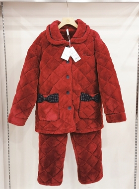 冬季新品穗得美舒适美狐绒夹棉加厚保暖女士套装家居服睡衣89594