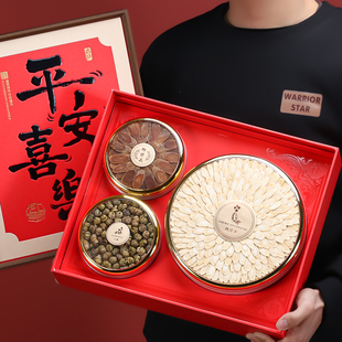 新款三拼礼盒五拼西洋参石斛鱼胶海味干货菌菇滋补双拼礼盒空盒子