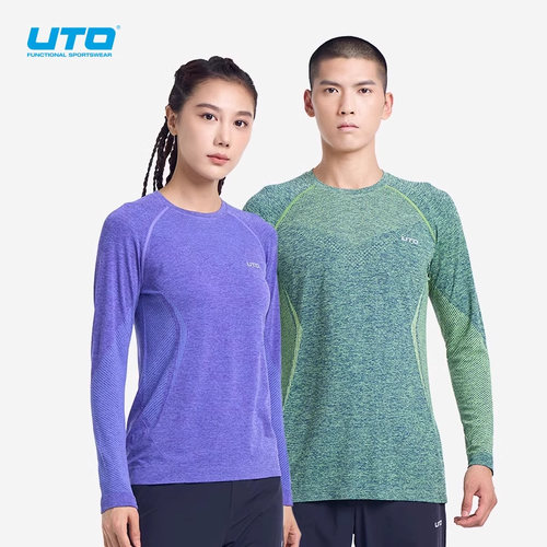 UTO悠途运动长袖女速干T恤男户外跑步徒步健身排汗上衣春秋新品