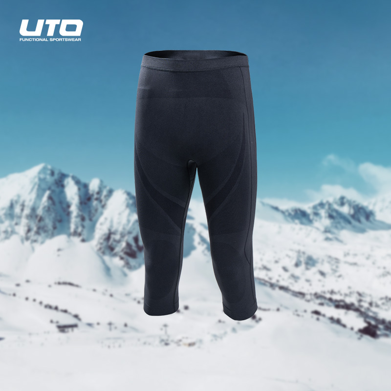 UTO悠途运动压缩裤男滑雪七分裤户外打底裤女保暖秋裤3.0