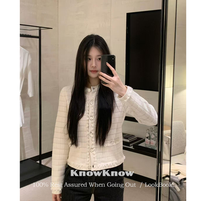 KnowKnow Closet. |  26新款 立体网格纹羊绒圆领开衫外套上衣女