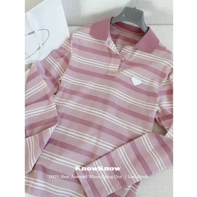 KnowKnow Closet. | 只做对版 春夏新品条纹POLO翻领减龄长袖上衣