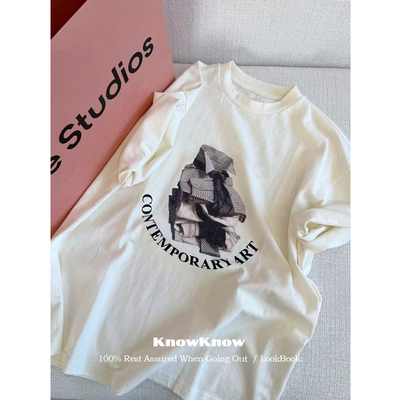 KnowKnow Closet.  | 只做对版 Ac风格直喷抽象印花圆领短袖上衣