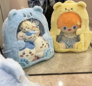 NICE新款 毛绒背包40cm棉花透明娃娃娃包可爱大容量双肩包学生痛包