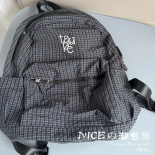 NICE原创大容量双肩包旅行学生韩系字母绣花百搭书包日系尼龙防水