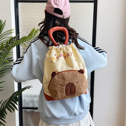 NICE新款森系大容量可爱双肩包卡皮巴拉包包卡通动漫学生双肩背包