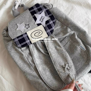 NICE手账系列原创高颜值兔子耳朵翻盖束口双肩包出游通勤书包