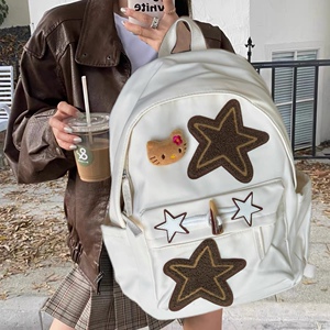 2023新款kitty棕色星星双肩包Y2K秋冬原宿辣妹潮流背包小众书包