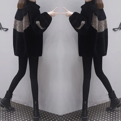 加绒加厚宽松羊羔绒通勤韩版拉链