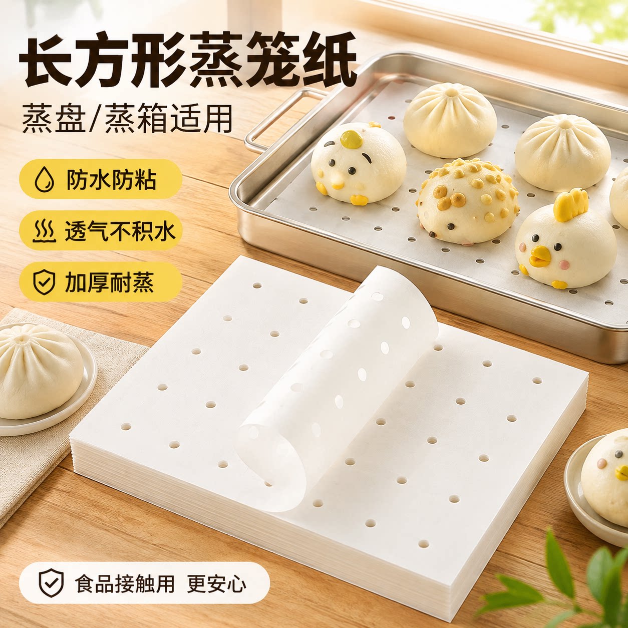 家用一次性食品级不粘蒸笼纸图片