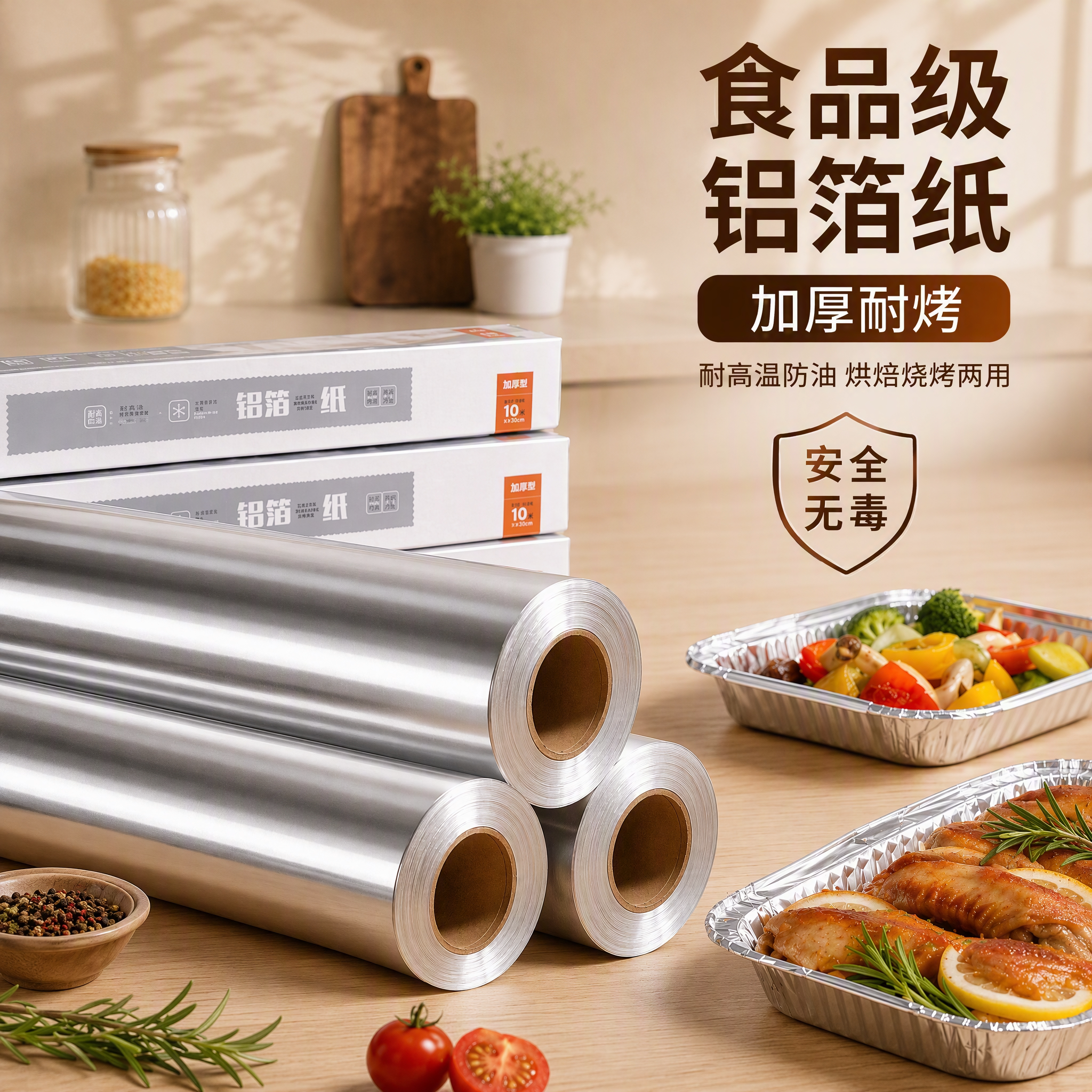 锡纸烤箱家用食品级烧烤锡箔纸图片