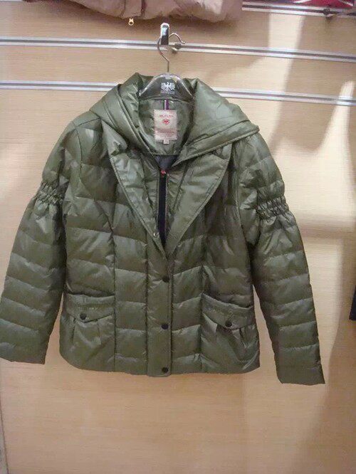 威鹏正品冬季女款羽绒服348403军绿双门筒连帽茄克