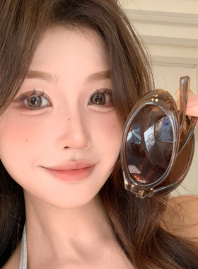 网红折叠椭圆框太阳眼镜女2026