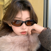 2026新款 复古方框GM太阳镜女个性 茶色墨镜显脸小遮阳防风骑行眼镜