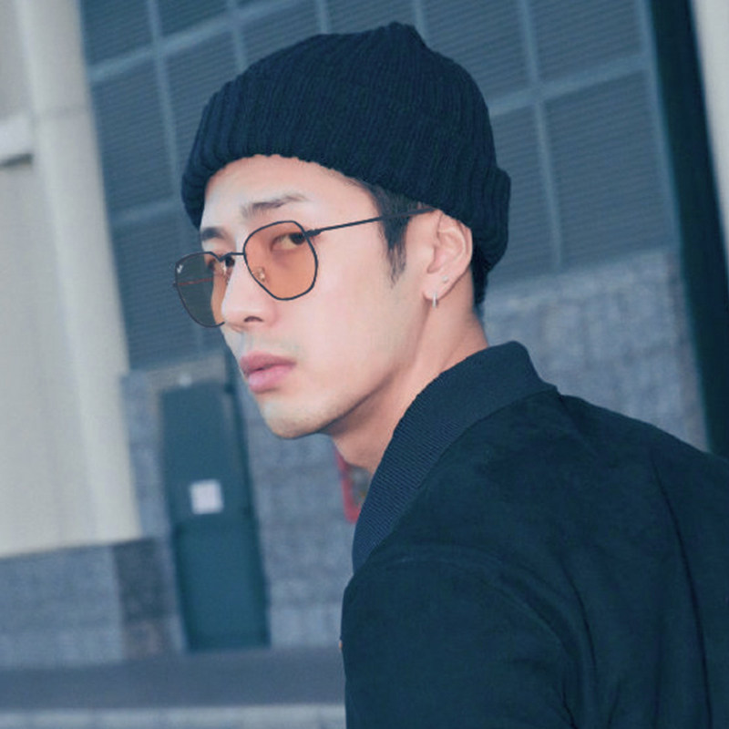 王嘉尔同款复古个性茶色太阳镜男时尚街拍开车金属框偏光墨镜潮女