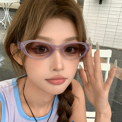新款椭圆Y2K甜美猫眼墨镜
