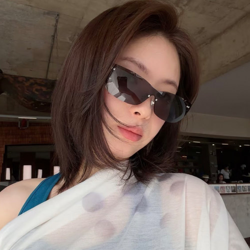 无框猫眼Y2K辣妹防晒墨镜