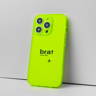brat手机壳Charli XCX手机保护套适用苹果15promax荧光绿洗茶妹周边欧美潮流iPhone14plus硅胶13pro小众个性