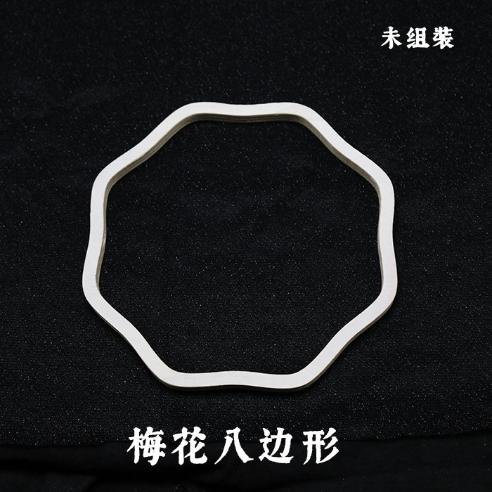 DIY 긴 손잡이 특수 모양의 둥근 팬 프레임 해골 고대 중국 스타일 HANFU 궁전 팬 수제 재료 패키지 5 개 구매시 1 개 무료