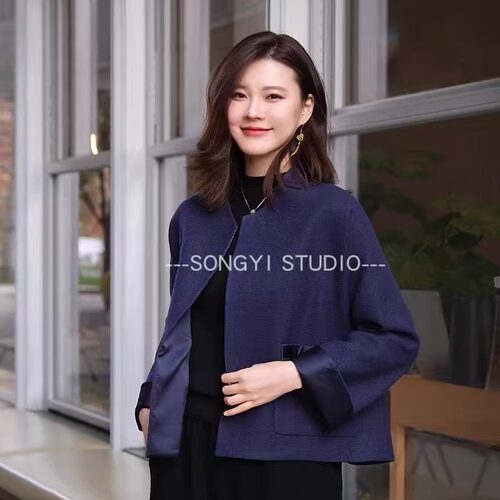 新中式短外套羊毛混纺