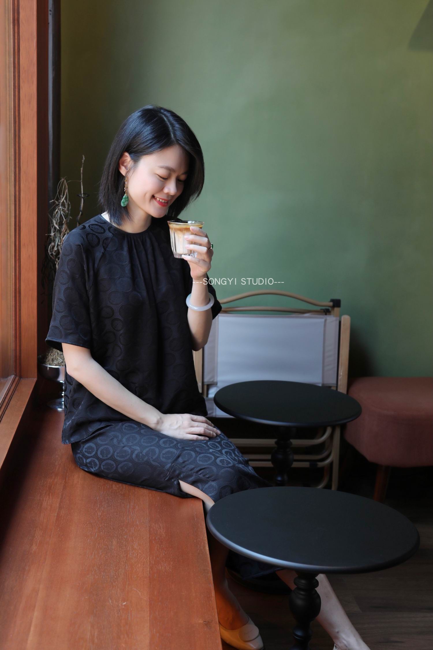 圆领新中式短袖真丝显瘦