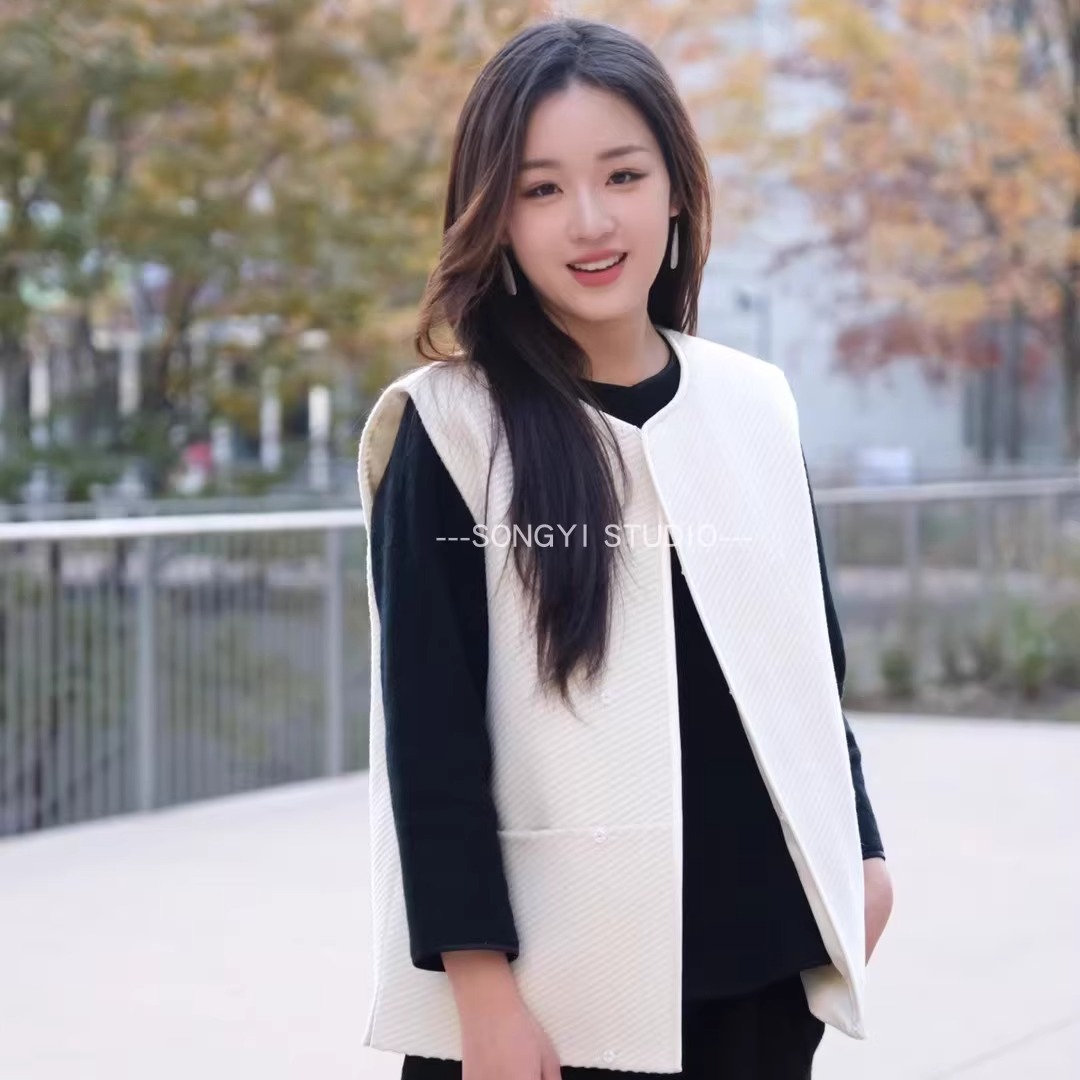 新中式羊绒羊毛混纺马甲