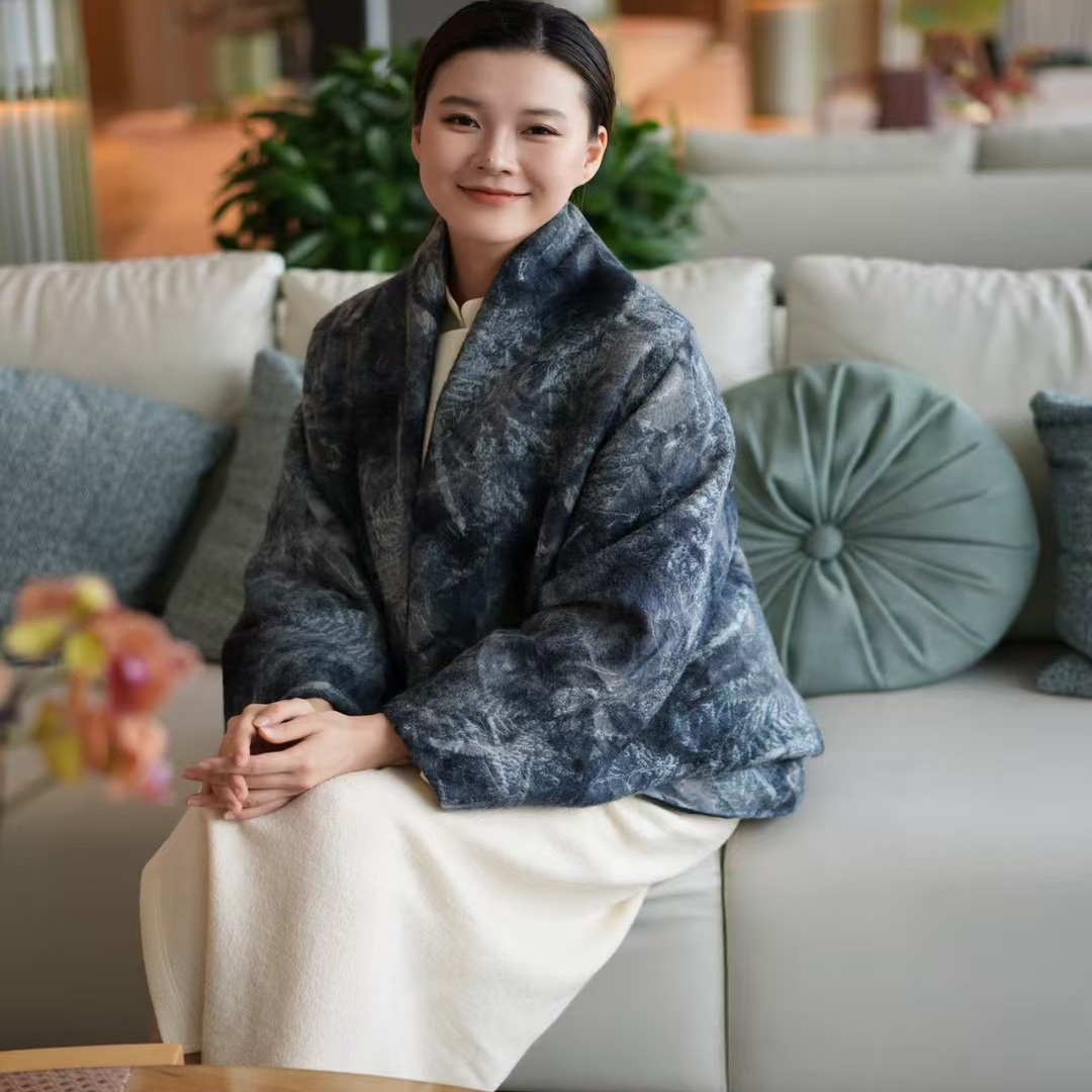 SONG YI新中式改良原创设计小众真丝混纺包裹型宽松简洁外套