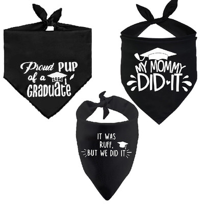 宠物狗猫class of 2025毕业graduate 装饰三角巾my mommy did it