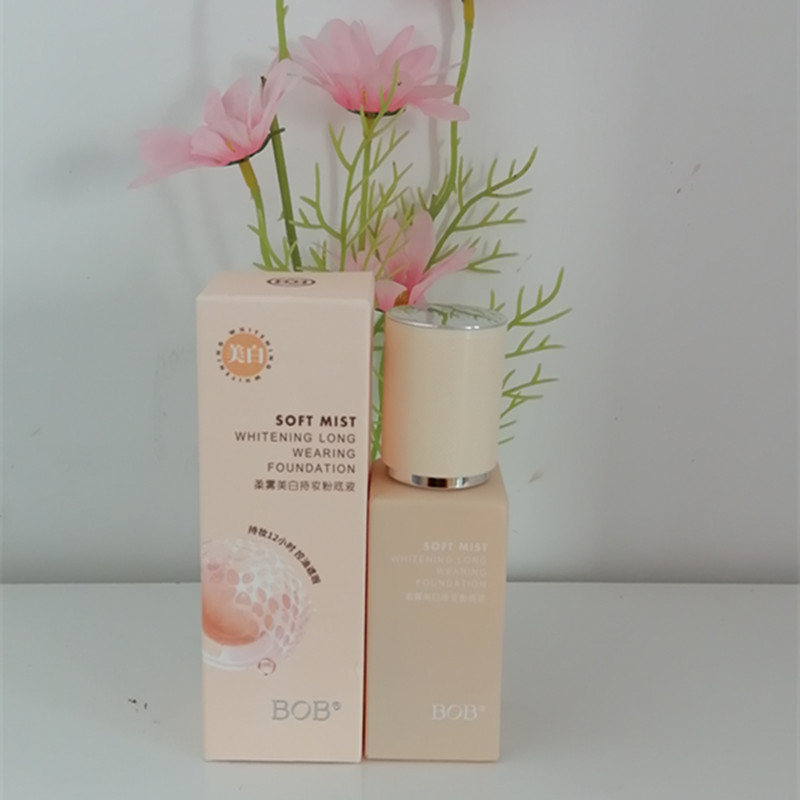 BOB柔雾美白持妆粉底液30g象牙白遮瑕修饰肤色轻盈四季通用女