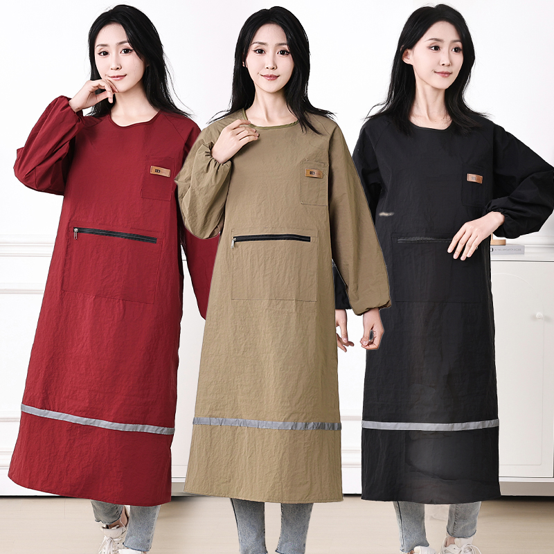 加肥加长过膝罩衣围裙透气防泼水