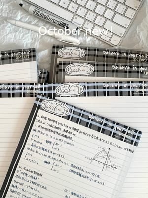 pupuhome横线【天才小猫】英伦学院风拍纸本双面印刷厚实韩风学习