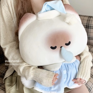 正版馒头猫pupu大娃【晚安天使】玩偶陪睡生日毛绒公仔睡觉礼物