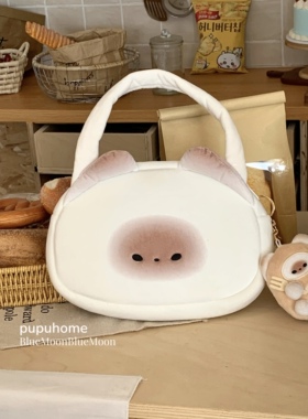 原创正版馒头猫pupu小号手提包韩系可爱小猫小众少女学生礼物毛绒
