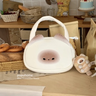 原创正版馒头猫pupu小号手提包韩系可爱小猫小众少女学生礼物毛绒