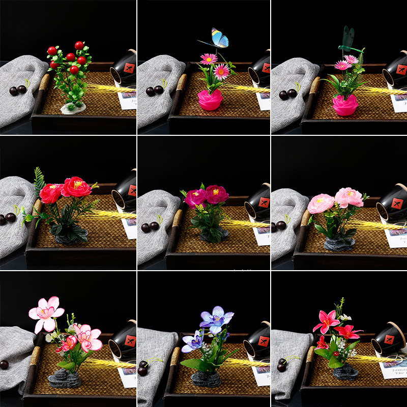 酒店餐厅西餐刺身摆盘装饰冷菜点缀创意菜品花草盘饰装盘小摆件