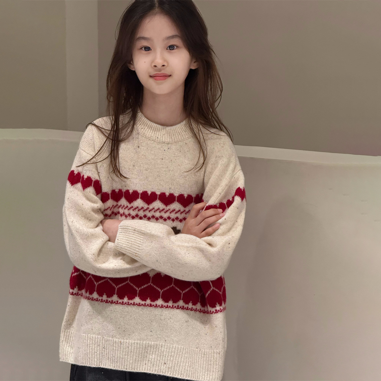 Jasper冬款女童羊绒衫针织衫毛衣