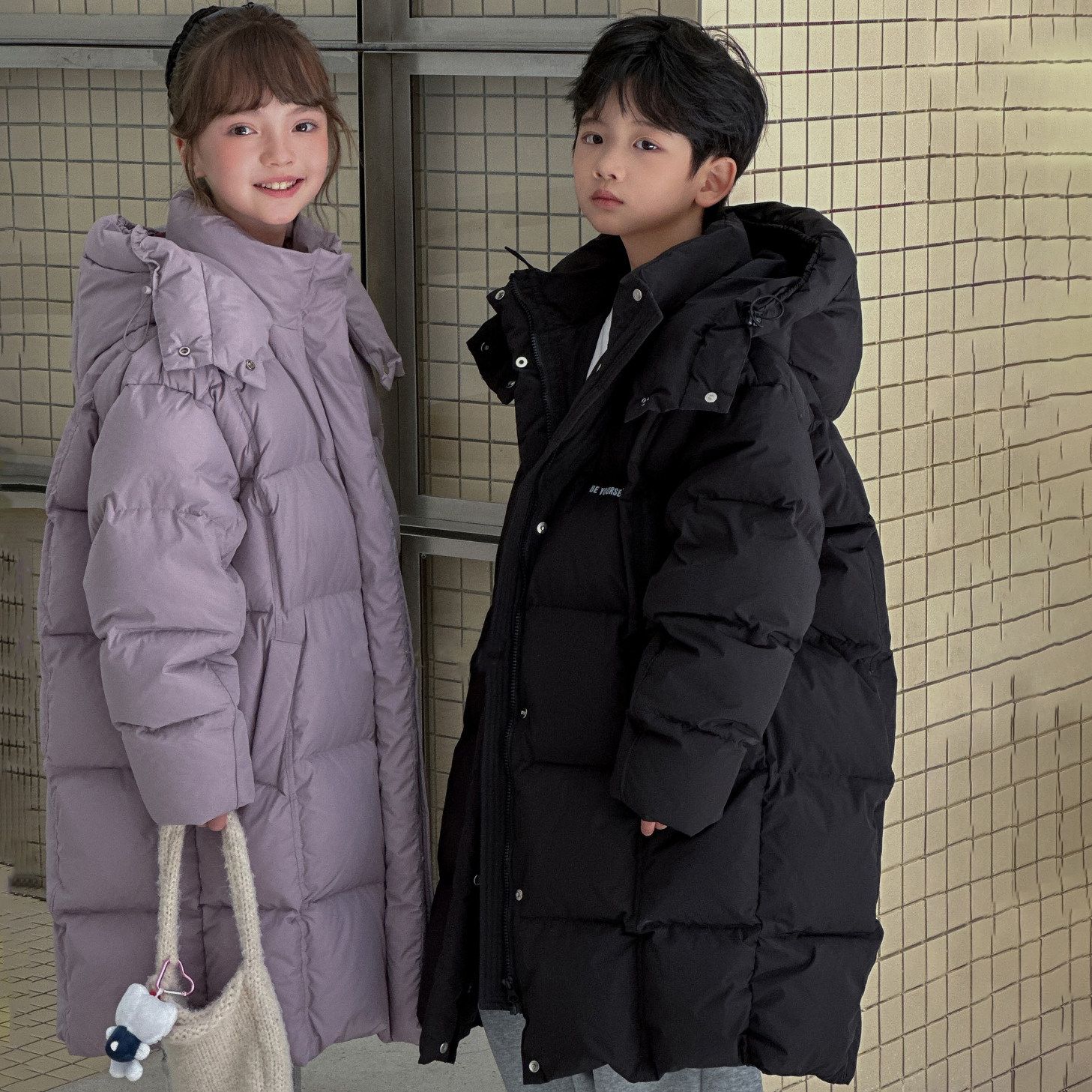 阿尼卡ANIKA2025冬款男女童加厚羽绒服中大儿童90白鸭绒棉衣外套