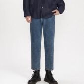 Kostume 断码 福利 Liberty 深蓝牛仔小脚裤 弹力休闲水洗九分男女