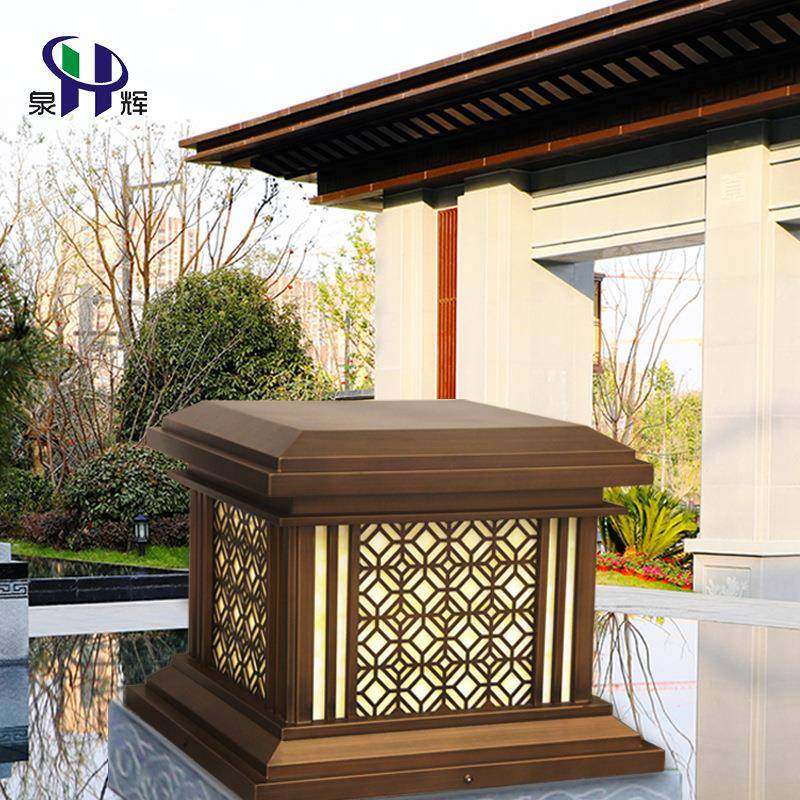 泉辉新款不锈钢仿云石透光户外防水花园大门别墅围墙景观柱头灯,家装灯饰光源,草坪灯,淘宝优惠券,粉丝福利购,淘宝优惠卷