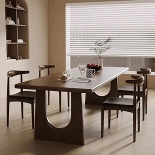 轻奢办公桌食堂全套餐桌实木白蜡木长桌北欧风实木餐桌工作台简约