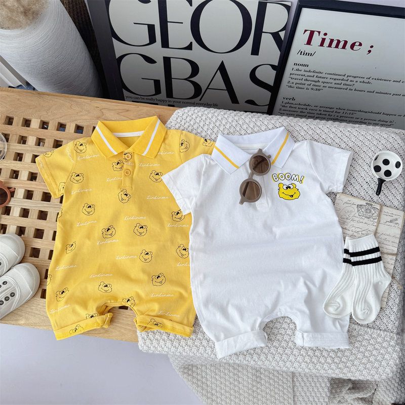 INS潮款婴儿服装棉质POLO翻领爬