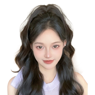 瀑布半扎马尾假发女抓夹式喷泉高马尾仿真发网红蓬松自然假发辫子