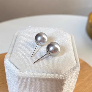 消失的她耳钉倪妮同款耳钉铂金灰真多麻耳钉轻奢法式925银耳钉女