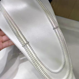 新款职场秋冬毛衣链高级感三层澳白珍珠长款毛衣链叠戴珍珠项链女