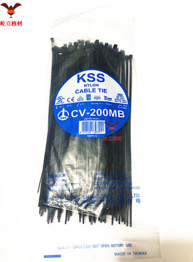 代理台湾原装 KSS尼龙扎带CV-200MB 宽2.5mm 进口UL/CE  100PCS